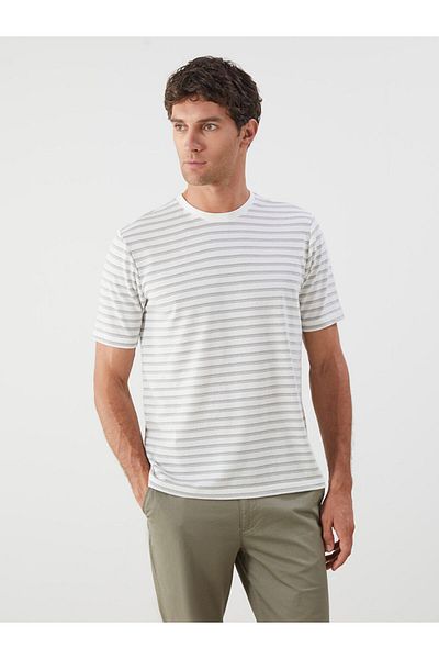 LC Waikiki Ανδρικό Tisort με ριγέ λαιμόκοψη New Season - S5QK53Z8