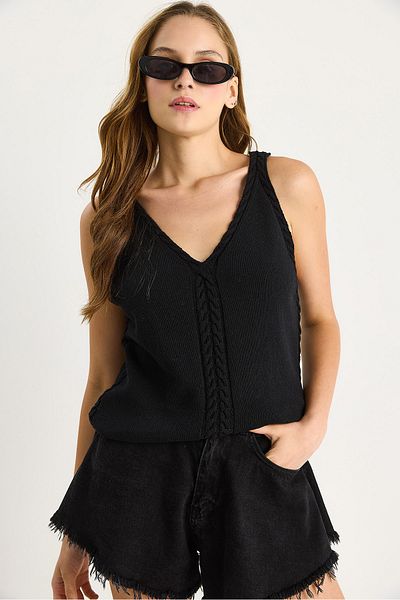 Bianco Lucci Women's Knitted Detailed Knitwear Blouse 20251025
