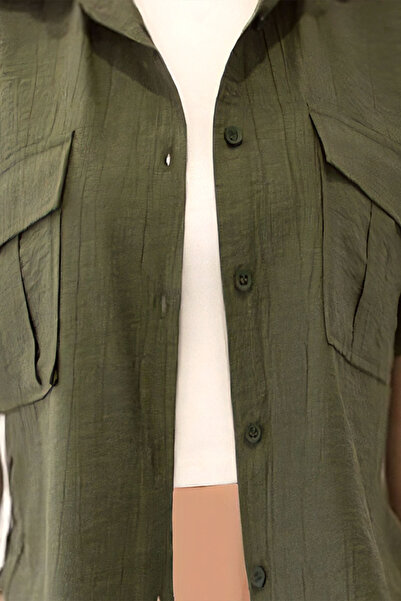 Vitrin Crinkle Fabric Shirt with Cover Pocket