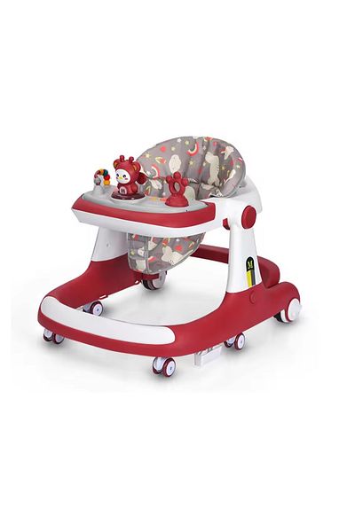 Little Mom Premergator bebelusi 2 in 1 cu functie de antepremergator Little Mom Cosmos Red, cu 6 roti silentioa