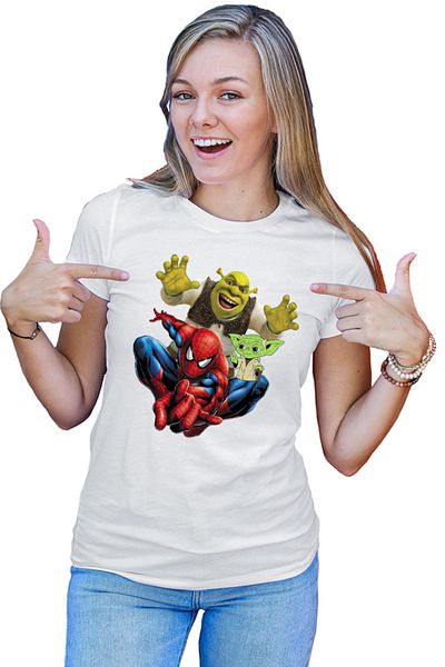 OEM Tricou Femei Spiderman Shrek Yoda Star Wars