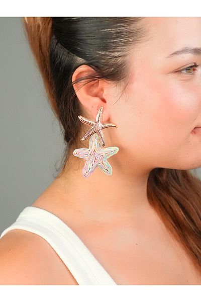 Sumen Butik Starfish Summer Gold Detailed Hanging Bijoux Earrings
