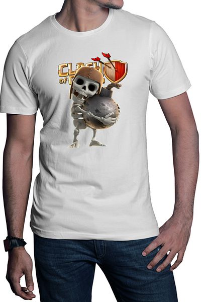 OEM Tricou barbati Clash of Clans Team Players Opponents Skeleton Funny