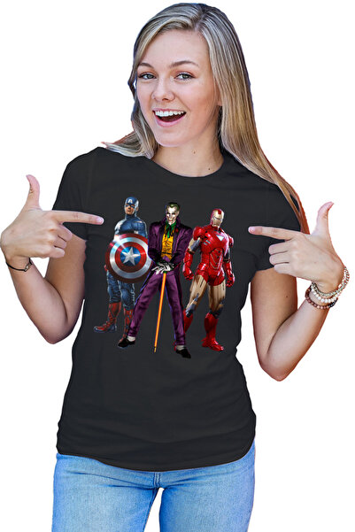 OEM Women's T-Shirt Joker Captain America Ironman Trauma Sad Superhero