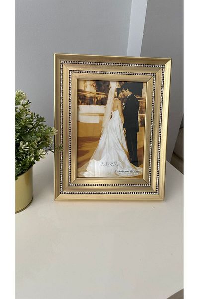 Kare Home Gold Picture Frame with Two Rows of Stones