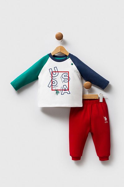 U.S. Polo Assn. Licensed Baby Boy Bottom Top 2 Piece Set