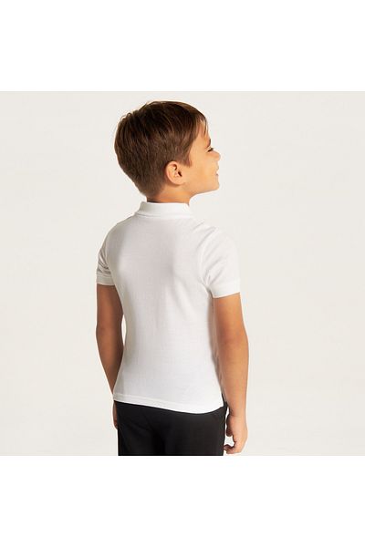 Juniors Solid Polo T-shirt with Short Sleeves