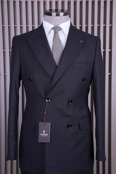 CASABA Men's Double Breasted Suit 7378