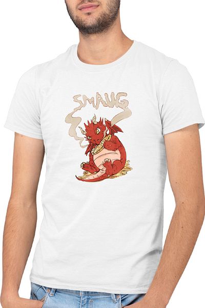 OEM Tricou barbati Lord of the Rings Dragon Gold Happy Cartoon Medieval