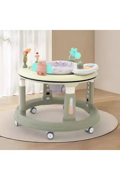 Little Mom Little Mom Activity Green baby walker, educational, with interactive panel, 360 rotating seat