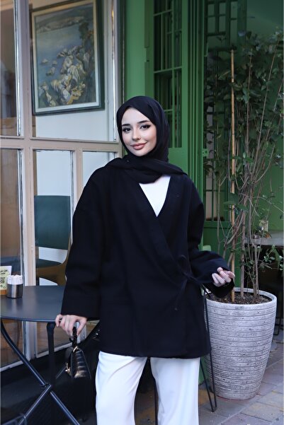 VARELA KADIN OVERSIZE BAĞLAMALI KOT CEKET