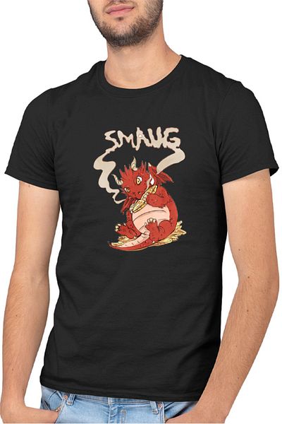 OEM Tricou barbati Lord of the Rings Dragon Gold Happy Cartoon Medieval