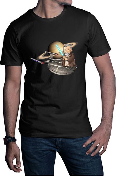 OEM Men's T-shirt Star Trek Obi Wan Kenobi Ride Spaceship Saturn Planet Ring