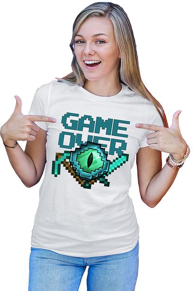 OEM Tricou Femei Minecraft Game Over Diamond Tools