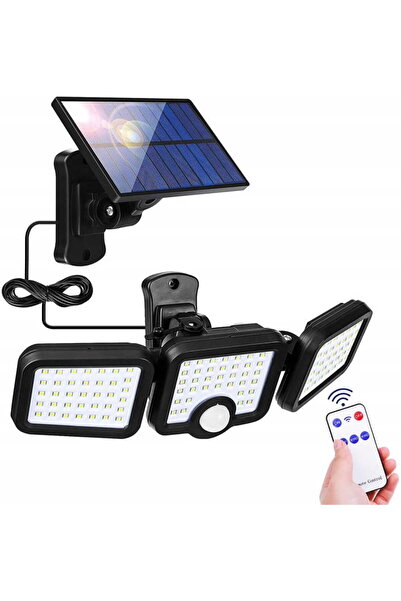 Azaris LAMPĂ SOLARĂ DE GRĂDINĂ CU PANOU ȘI SENZORI SEPARAȚI, PUTERNICĂ 200W