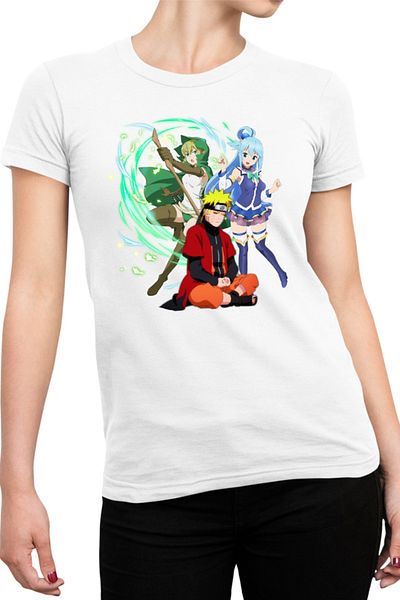 OEM Tricou Femei DanMachi Ryuu Lion Konosuba Aqua Naruto Ninja