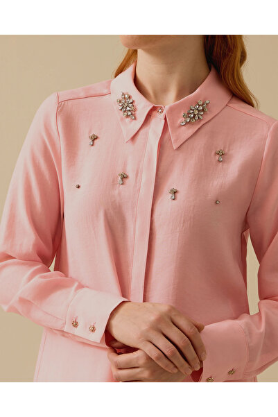 SEÇİL Taş İşlemeli Yaka Detaylı Gömlek