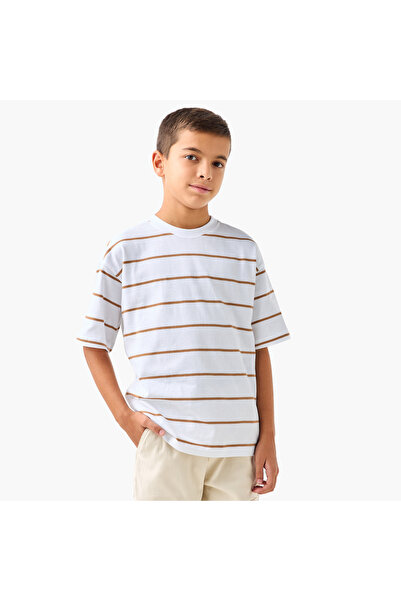 Juniors Striped T-shirt with Short Sleeves