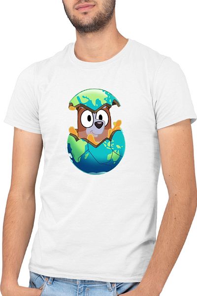 OEM Tricou barbati Bluey Earth Day Savior Cute Dog Animation