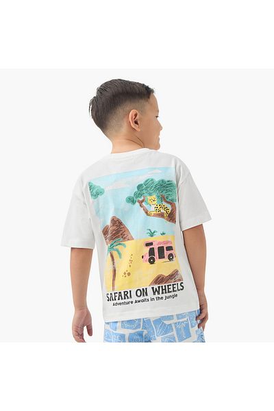 Juniors Safari Print T-shirt with Short Sleeves