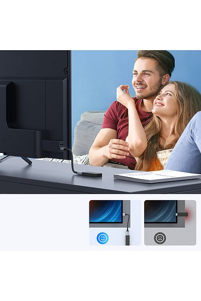 Ugreen Kabel przedłużacz przewód HDMI (męski) / HDMI (żeński) 8K 15cm - szary