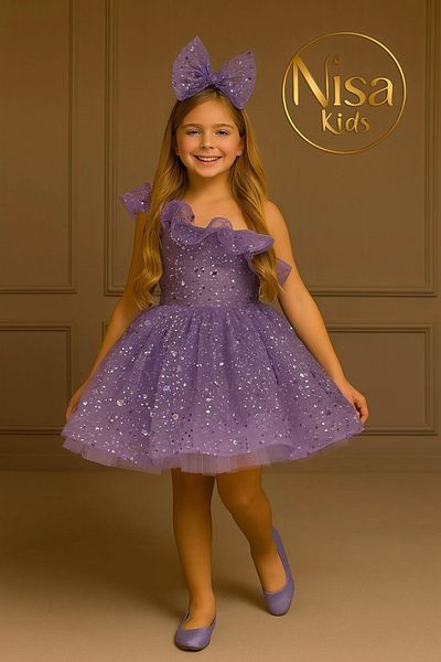 Nissa Lavender Girl's Dress Evening Dress Sparkle Evening Dress