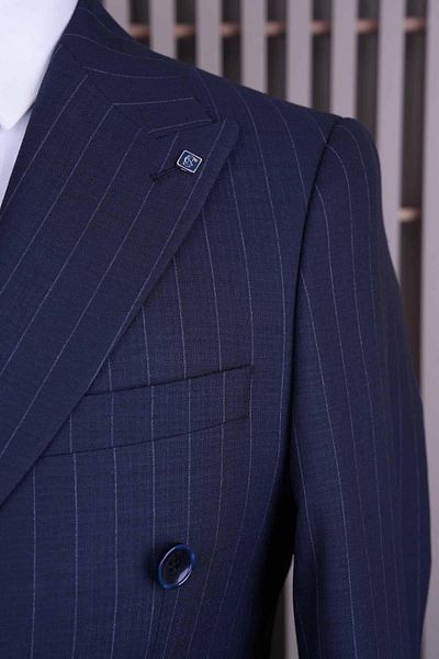 CASABA Striped Men's Double Breasted Suit 7408