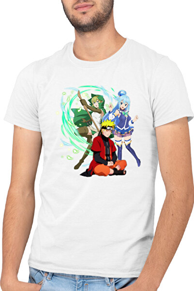 OEM Tricou barbati DanMachi Ryuu Lion Konosuba Aqua Naruto Ninja