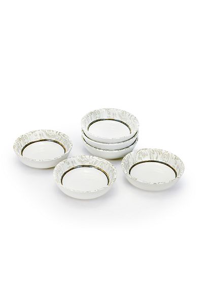 Edessa Elana 10.5cm Round Ceramic Snack Bowl, White (Set of 6)