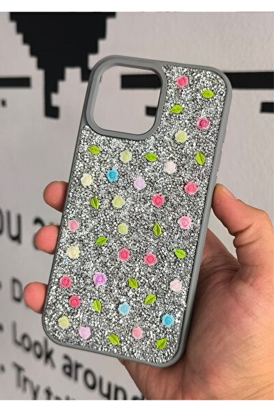 foxpower İphone 16 Pro Max Kılıf Gül Desenli Lüx Silikon