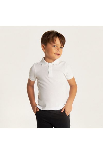 Juniors Solid Polo T-shirt with Short Sleeves
