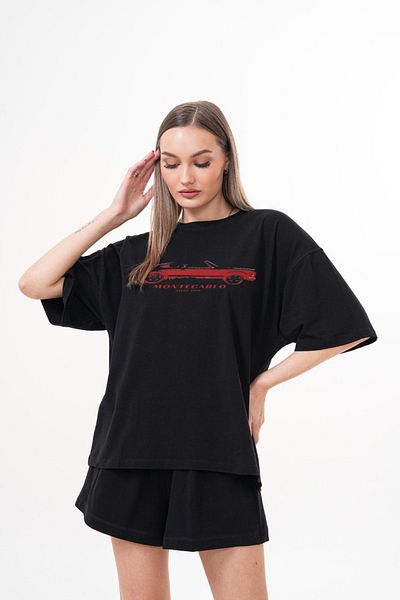 JANSO GROUP -Men's Cotton Printed Monte Carlo Car 1 Short Sleeve Tshirt Oversize Big Size