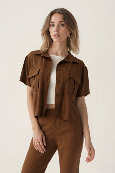 Vitrin Crinkle Fabric Shirt with Cover Pocket