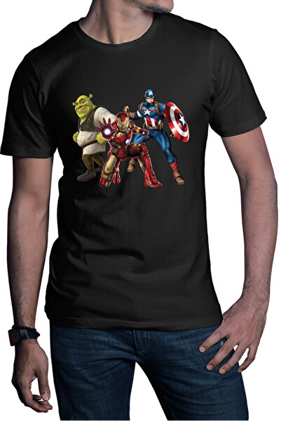 OEM Tricou barbati Shrek Captain America Ironman Super Powers Comics