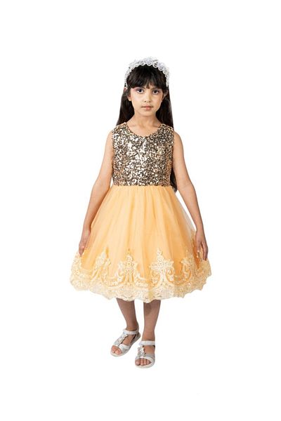 ddaniela D' Daniela - Mini Maya Kids Sequin Applique Dress - Yellow