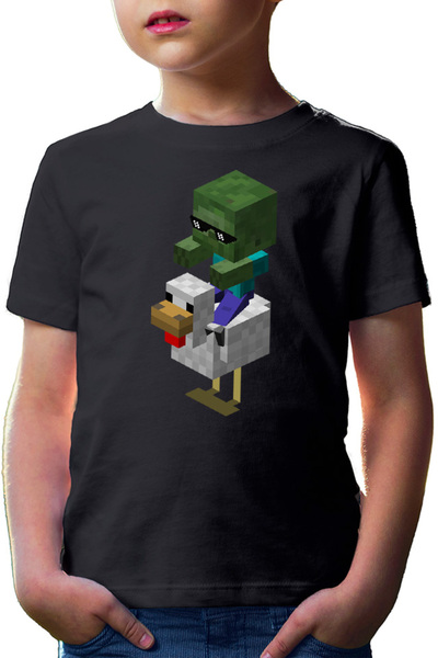 OEM Tricou copii Minecraft Mini Zombie Ride Chicken