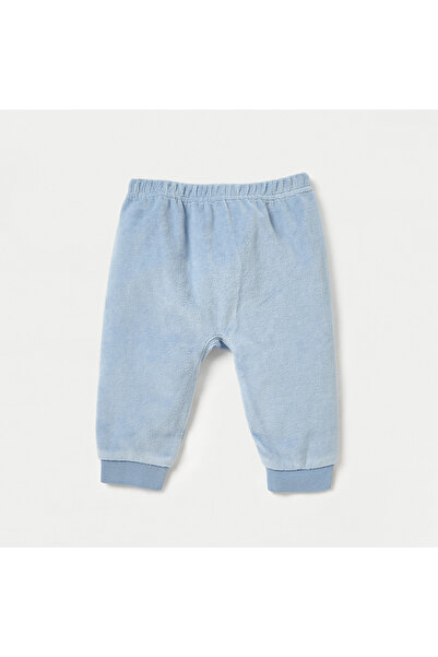 giggles Bear Applique Velour Sweatshirt and Pyjama Set