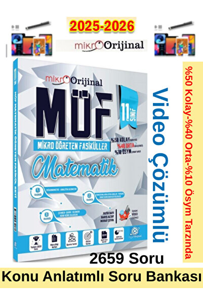 Orijinal Yayınları 2025-2026 Mikro Orijinal Möf 11.Sınıf Matematik Mikro Öğre...