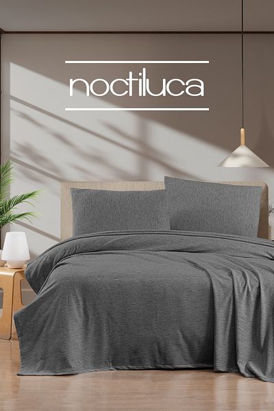 Noctiluca Crushed Textured 100% Cotton Pique Bedspread |   Breathable Sweatproof Summer Seasonal Cover