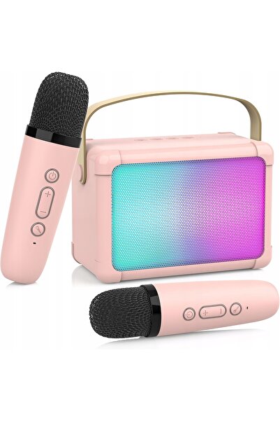 Azaris ZESTAW PRZENOŚNY DO KARAOKE GŁOŚNIK MIKROFONY RÓŻNE GŁOSY DLA DZIECI LED