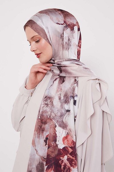 Levidor Abstract Flower Pattern Indian Silk Shawl