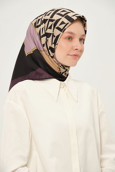 Madame Polo Τυπωμένο Φουλάρι Twil Πολύχρωμο Αντιολισθητικό 90x90 cm