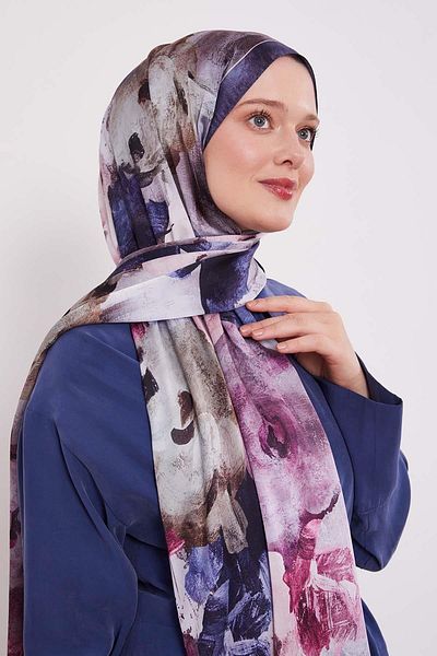 Levidor Abstract Flower Pattern Indian Silk Shawl
