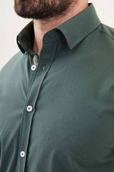 Mcr Ανδρικό πουκάμισο Seersucker Slim Fit Cotton 27081