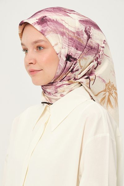 Madame Polo Τυπωμένο Φουλάρι Rayon Πολύχρωμο Αντιολισθητικό 90x90 cm
