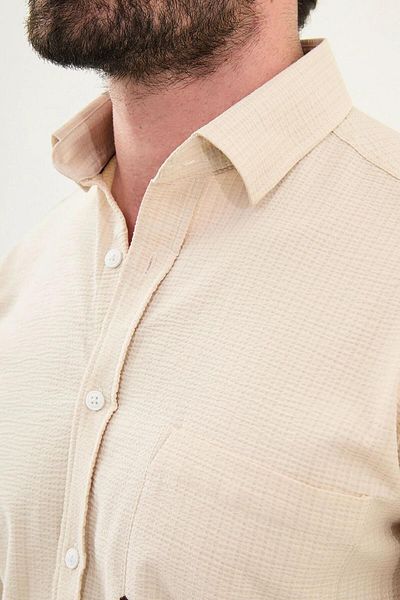 Mcr Ανδρικό πουκάμισο Seersucker Slim Fit Cotton 27080