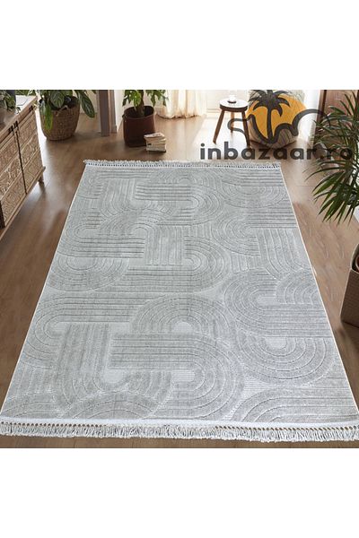 OEM Covor 3D în relief acolade 678A 100x300 cm Gri