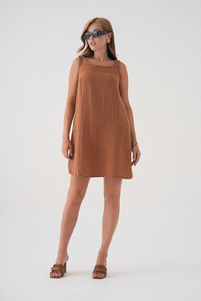QAWWA Women's Muslin Tunic & Beach Tunic & Strap Pocket Dress