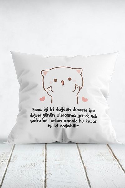 ÇELİKLER HEDİYE Human but Only so Good Can Be Born Printed Pillow