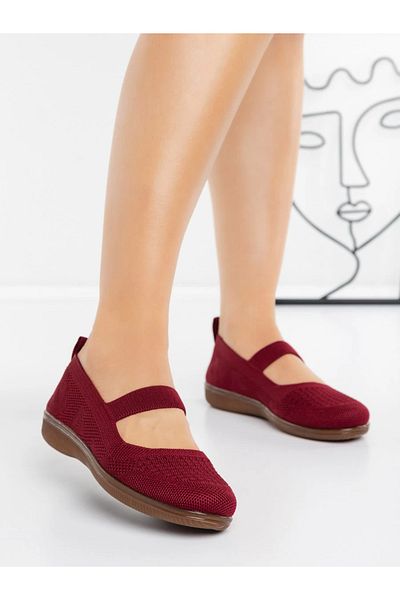 mei Women's Ballerinas 5YA8 Burgundy